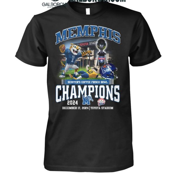 Memphis Tigers Celebration Football Frisco Bowl Champions 2024 T-Shirt