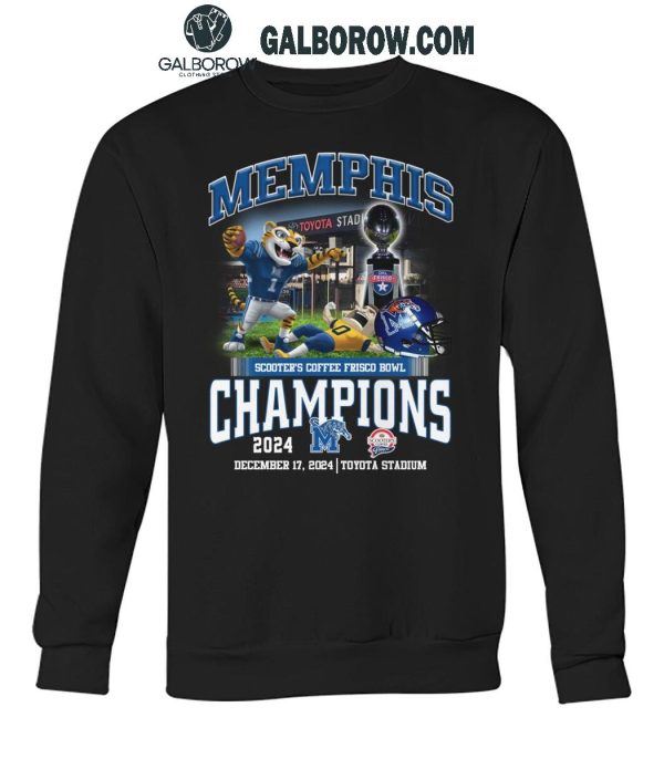 Memphis Tigers Celebration Football Frisco Bowl Champions 2024 T-Shirt