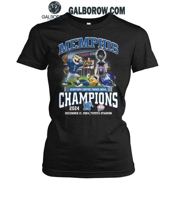 Memphis Tigers Celebration Football Frisco Bowl Champions 2024 T-Shirt