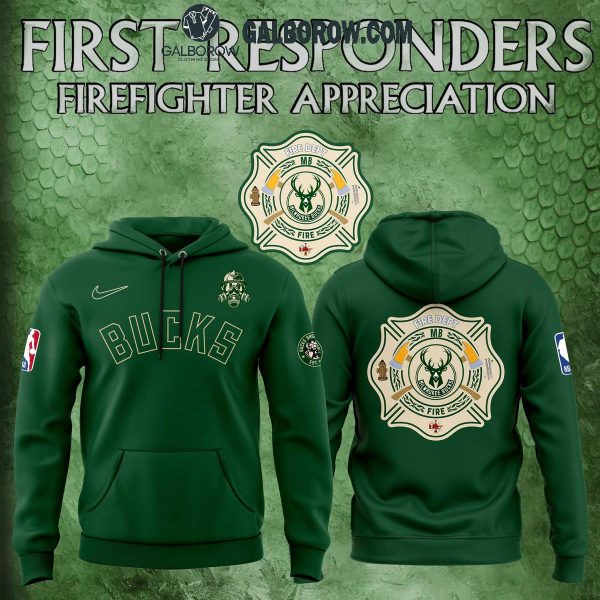 Milwaukee Bucks 2024-2025 2024 Firefighter Appreciation Night Hoodie T-Shirt