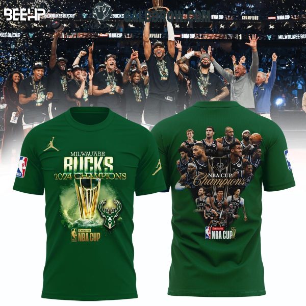 Milwaukee Bucks 2024-2025 In Season Tournament Champions Green Hoodie T-Shirt