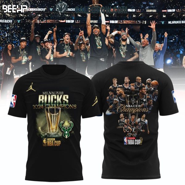 Milwaukee Bucks 2024-2025 In Season Tournament Champions Hoodie T-Shirt Black