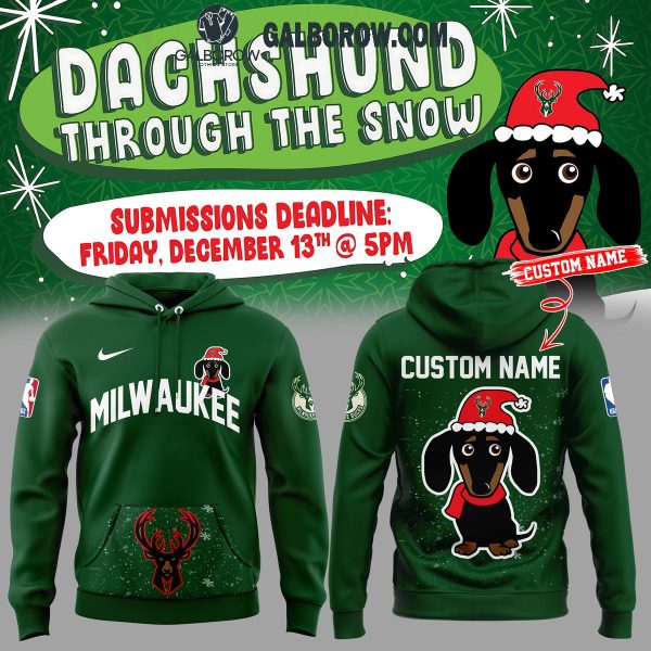 Milwaukee Bucks Dachshund Through the Snow 2024 Personalized Hoodie T-Shirt