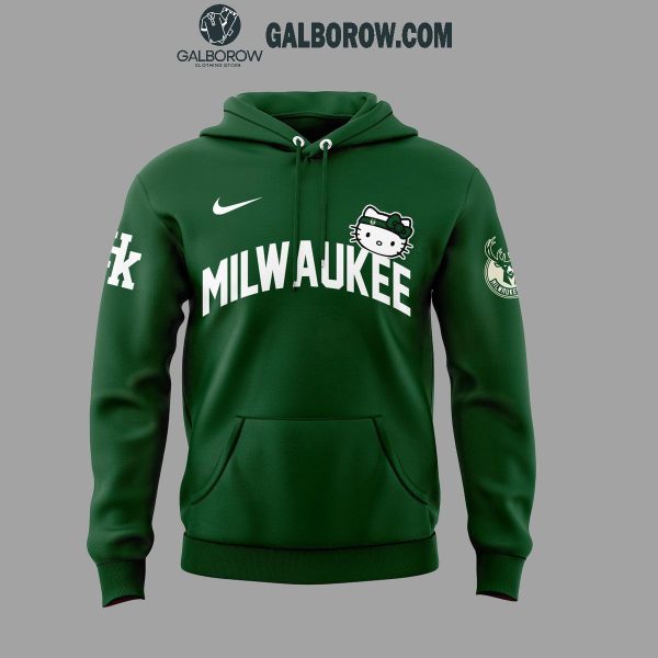 Milwaukee Bucks NBA Team With Hello Kitty 2024 Anniversary Hoodie T-Shirt