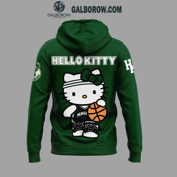 Milwaukee Bucks NBA Team With Hello Kitty 2024 Anniversary Hoodie T-Shirt