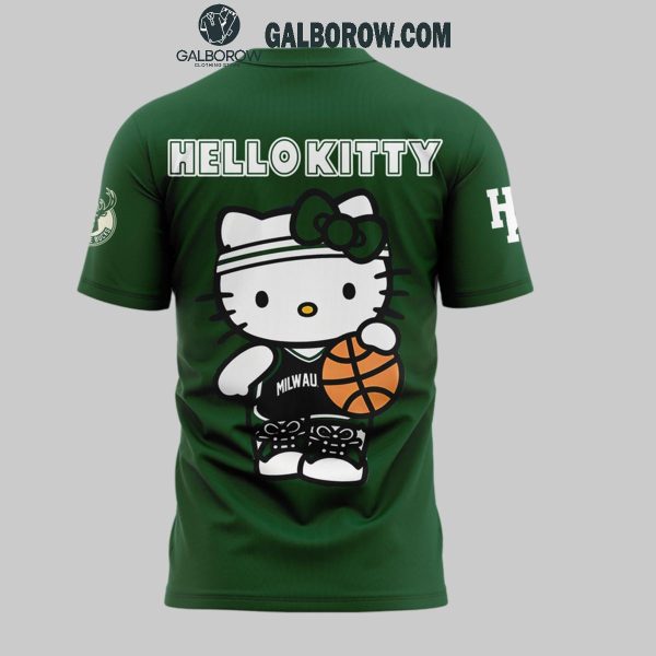 Milwaukee Bucks NBA Team With Hello Kitty 2024 Anniversary Hoodie T-Shirt