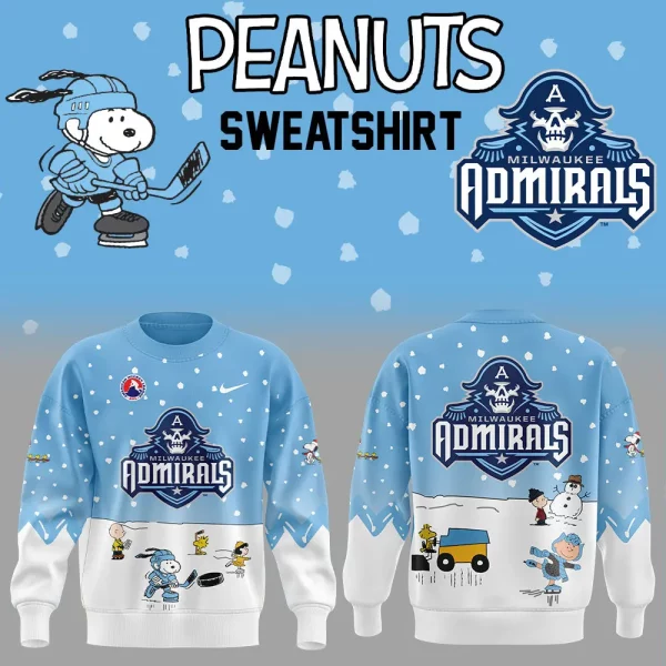 Milwaukee Admirals 2024 Snoopy Cheering Peanuts Winter Hoodie T-Shirt