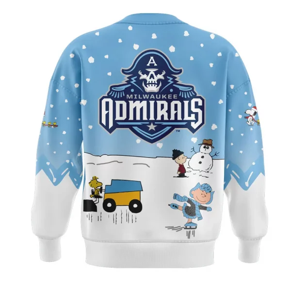 Milwaukee Admirals 2024 Snoopy Cheering Peanuts Winter Hoodie T-Shirt