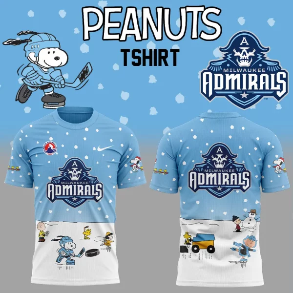 Milwaukee Admirals 2024 Snoopy Cheering Peanuts Winter Hoodie T-Shirt