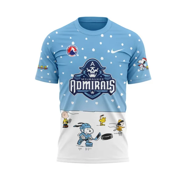 Milwaukee Admirals 2024 Snoopy Cheering Peanuts Winter Hoodie T-Shirt