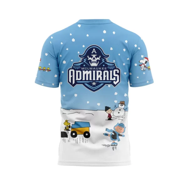 Milwaukee Admirals 2024 Snoopy Cheering Peanuts Winter Hoodie T-Shirt