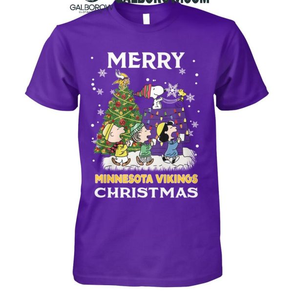 Minnesota Vikings Christmas Merry Time 2024 With Snoopy Team T Shirt