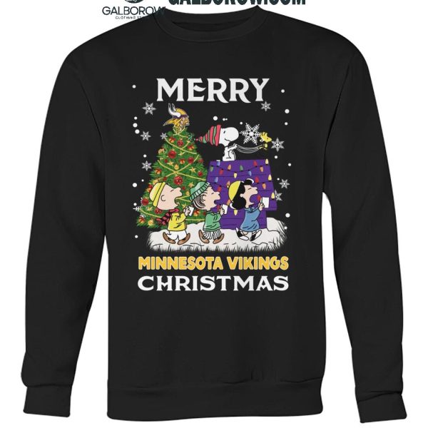 Minnesota Vikings Christmas Merry Time 2024 With Snoopy Team T Shirt