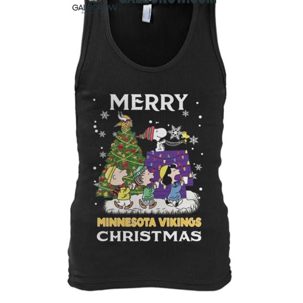 Minnesota Vikings Christmas Merry Time 2024 With Snoopy Team T Shirt