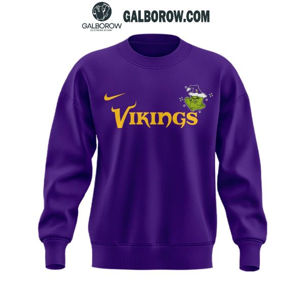 Minnesota Vikings Grinch 2024 Merry Christmas Holidays Spirit Hoodie T-Shirt