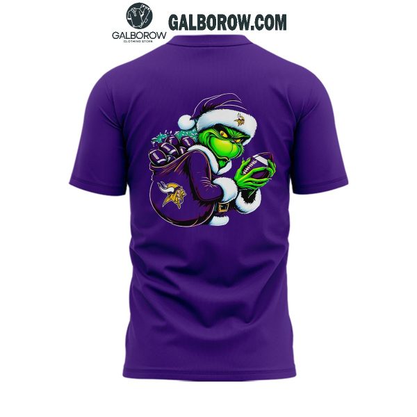 Minnesota Vikings Grinch 2024 Merry Christmas Holidays Spirit Hoodie T-Shirt