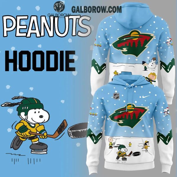 Minnesota Wild Cheerful Christmas Of Peanuts Friends 2024 Hoodie T-Shirt