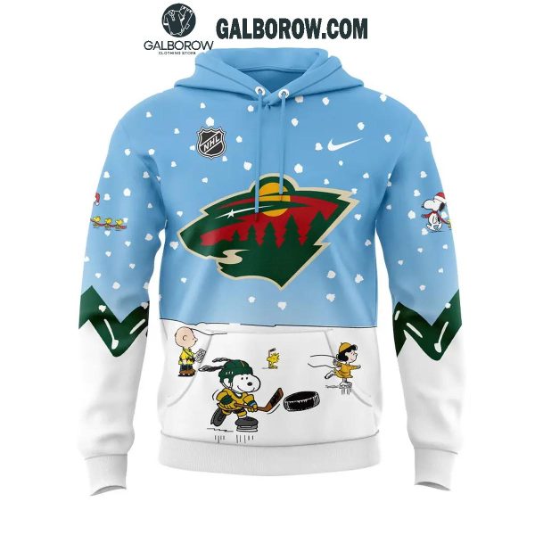 Minnesota Wild Cheerful Christmas Of Peanuts Friends 2024 Hoodie T-Shirt