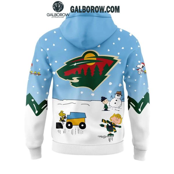 Minnesota Wild Cheerful Christmas Of Peanuts Friends 2024 Hoodie T-Shirt