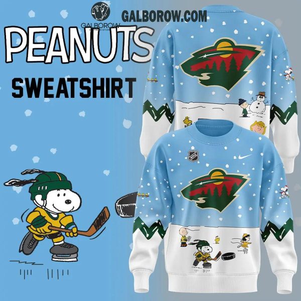 Minnesota Wild Cheerful Christmas Of Peanuts Friends 2024 Hoodie T-Shirt