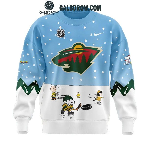 Minnesota Wild Cheerful Christmas Of Peanuts Friends 2024 Hoodie T-Shirt