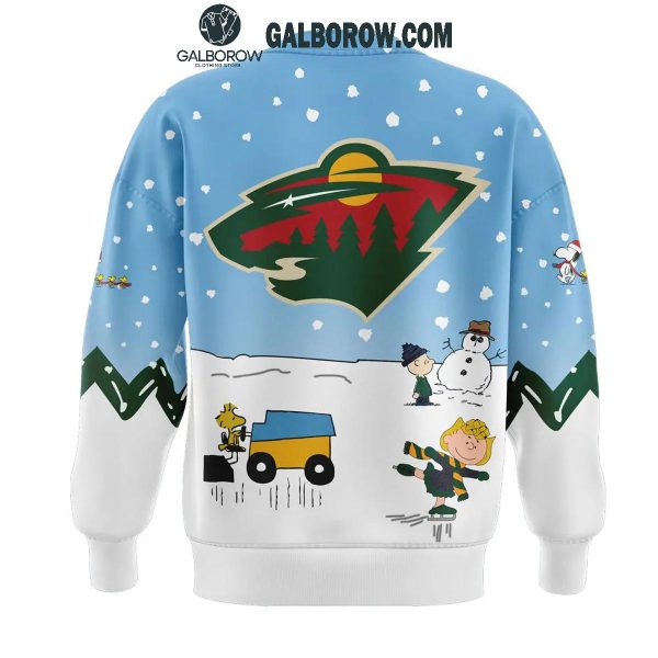 Minnesota Wild Cheerful Christmas Of Peanuts Friends 2024 Hoodie T-Shirt