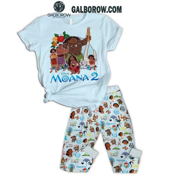 Moana 2 Disney A Journey Christmas 2024 Fleece Pajamas Set Blue