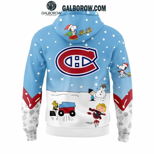 Montreal Canadiens Snoopy Friends Peanuts Hockey Holiday Cheers Hoodie T-Shirt