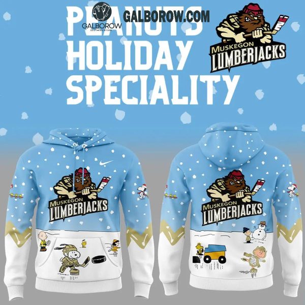 Muskegon Lumberjacks Peanuts Holidays Snoopy Playtime Hoodie T-Shirt