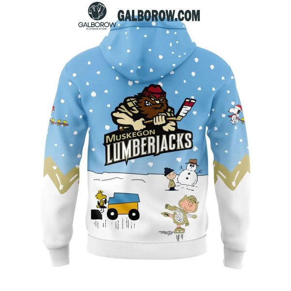 Muskegon Lumberjacks Peanuts Holidays Snoopy Playtime Hoodie T-Shirt