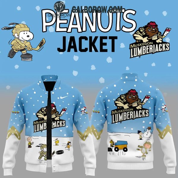 Muskegon Lumberjacks Peanuts Season Snoopy Hockey Baseball Jacket