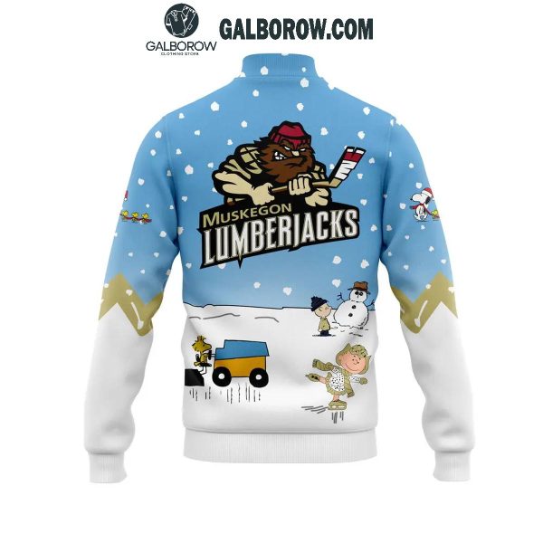 Muskegon Lumberjacks Peanuts Season Snoopy Hockey Baseball Jacket