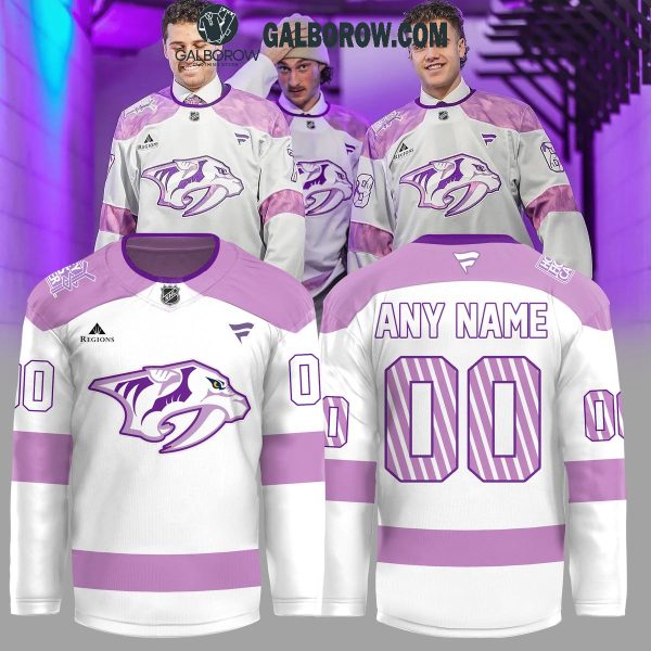 Nashville Predators Fight Cancer 2024 Personalized Hockey Jersey White