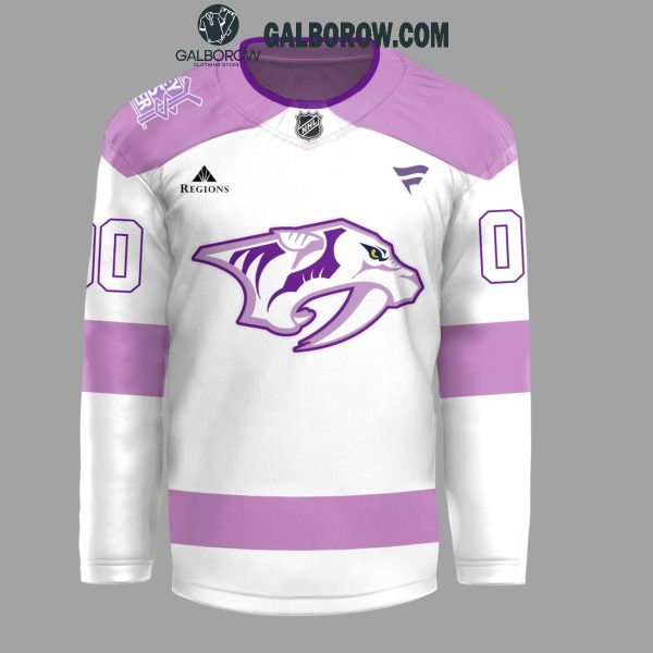 Nashville Predators Fight Cancer 2024 Personalized Hockey Jersey White