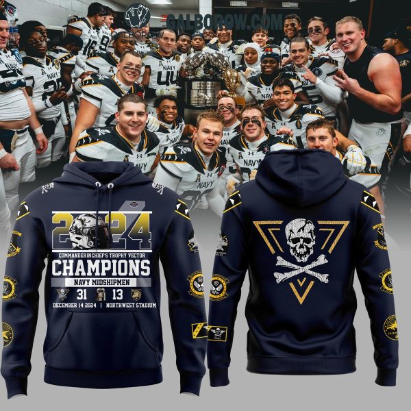 Navy Midshipmen 2024 Football Team CIC Trophy Champions Hoodie T-Shirt