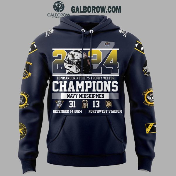 Navy Midshipmen 2024 Football Team CIC Trophy Champions Hoodie T-Shirt