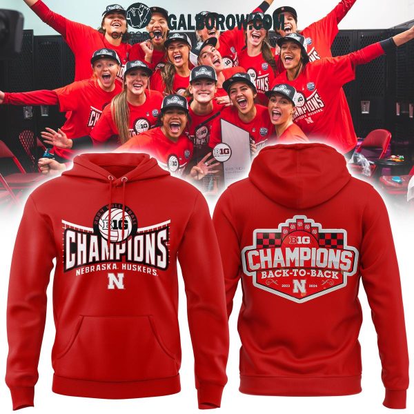 Nebraska Huskers Back-2-Back Big Ten Regular Season Champions 2024 Hoodie T-Shirt