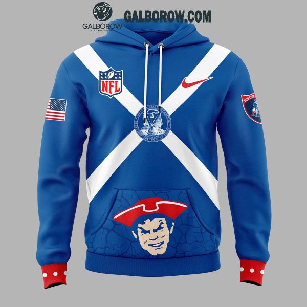 New England Patriots Throwback Logo 2024 Blue Retro Hoodie T-Shirt