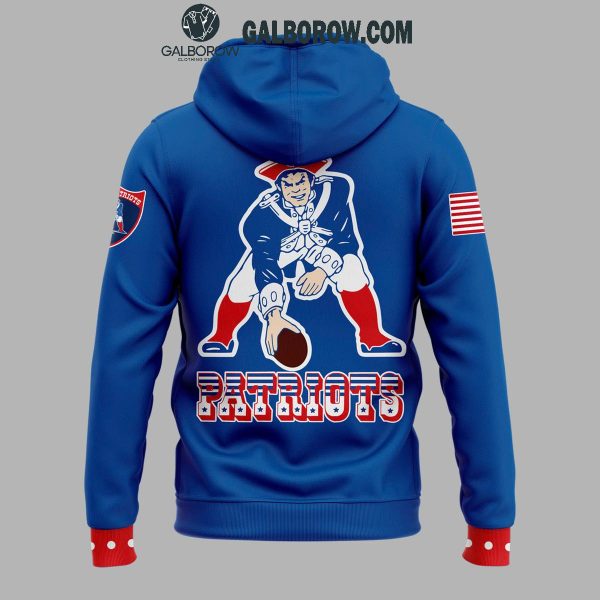 New England Patriots Throwback Logo 2024 Blue Retro Hoodie T-Shirt