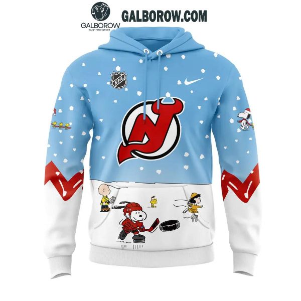 New Jersey Devils Cheerful Christmas Of Peanuts Friends 2024 Hoodie T-Shirt