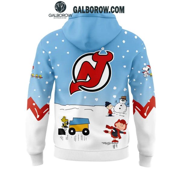 New Jersey Devils Cheerful Christmas Of Peanuts Friends 2024 Hoodie T-Shirt