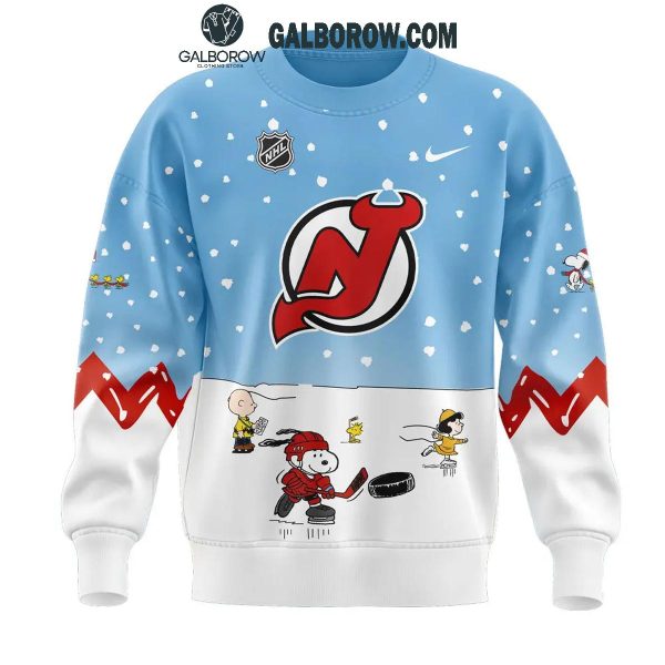 New Jersey Devils Cheerful Christmas Of Peanuts Friends 2024 Hoodie T-Shirt