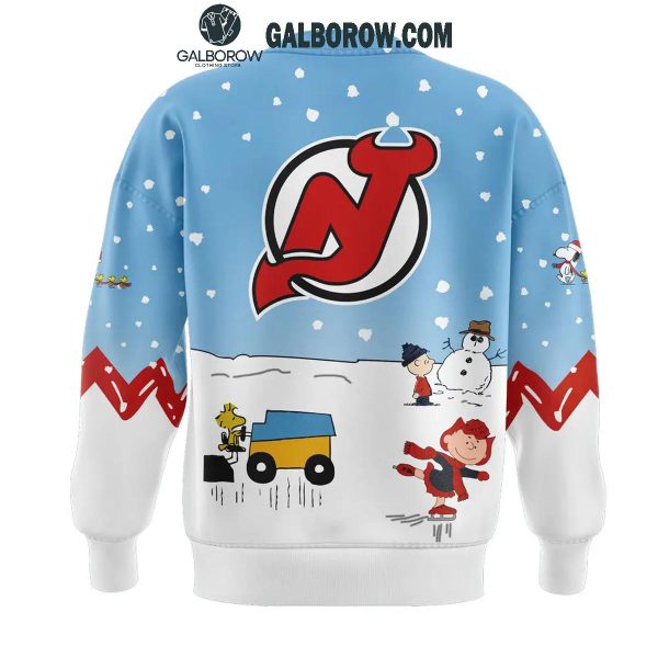 New Jersey Devils Cheerful Christmas Of Peanuts Friends 2024 Hoodie T-Shirt