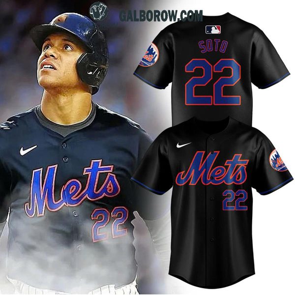 New York Mets Juan Soto 2025 Do The Soto Shuffle Baseball Jersey Black