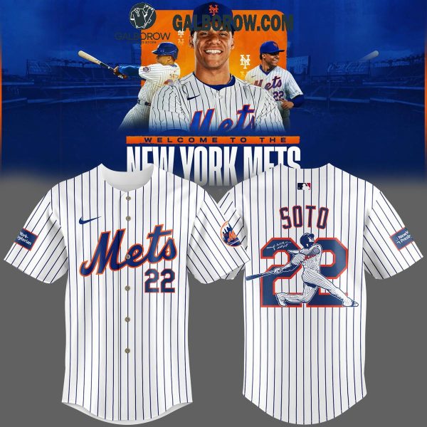 New York Mets Juan Soto 22 With Signature 2024 Baseball Jersey