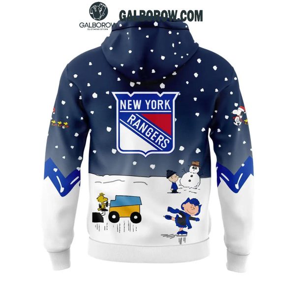 New York Rangers Christmas Winter Hockey Peanuts Snoopy 2024 Hoodie T-Shirt