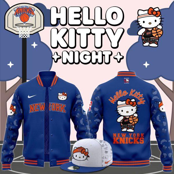 New York Knicks 2024 Hello Kitty Night 50 Years Memories Baseball Jacket