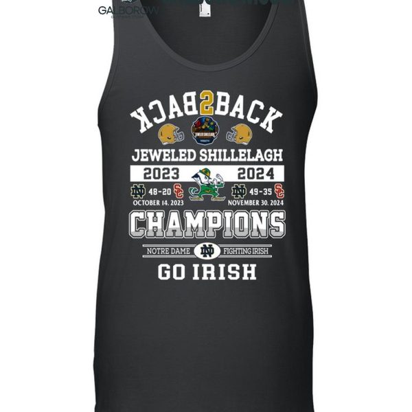 Notre Dame Fighting Irish Jeweled Shillelagh Back2back Champions T Shirt