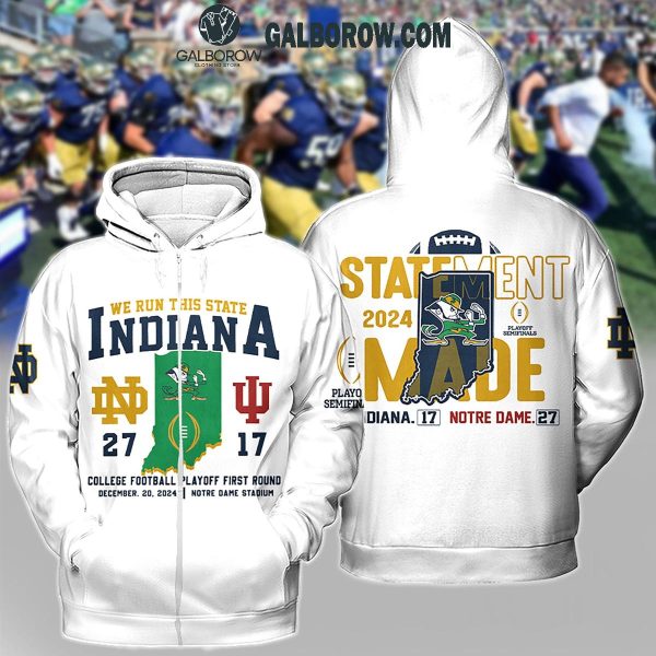 Notre Dame Fighting Irish We Run This State Indiana Hoodie T Shirt