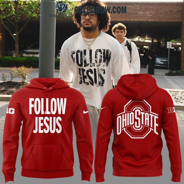 Ohio State Buckeyes Follow Jesus Red Hoodie T Shirt